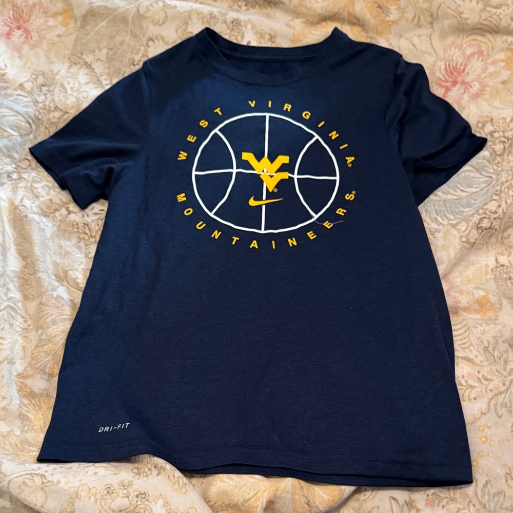 Kids Nike West Virginia Mountaineers Kids Navy Blue Dri-Fit T-Shirt M